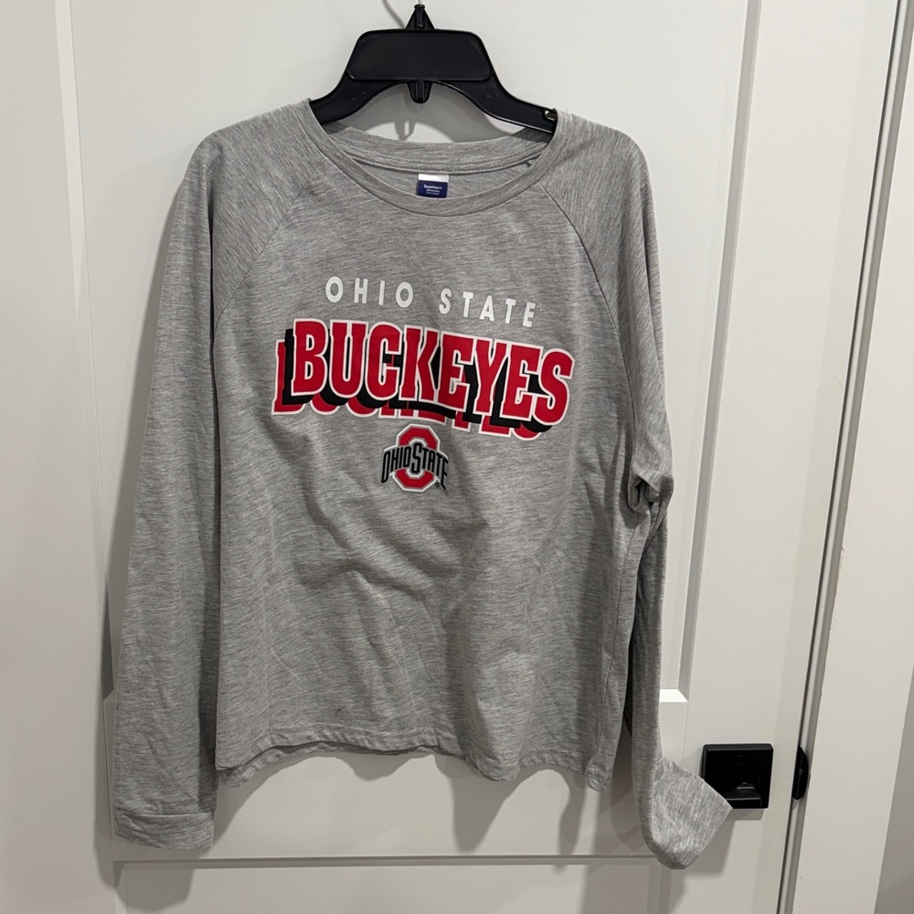 Champion Gray Ohio State Buckeyes Long Sleeve Shirt - women’s large